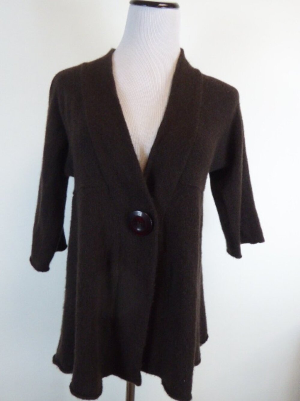 AQUA BRAND  brown CASHMERE KIMONO CARDIGAN S